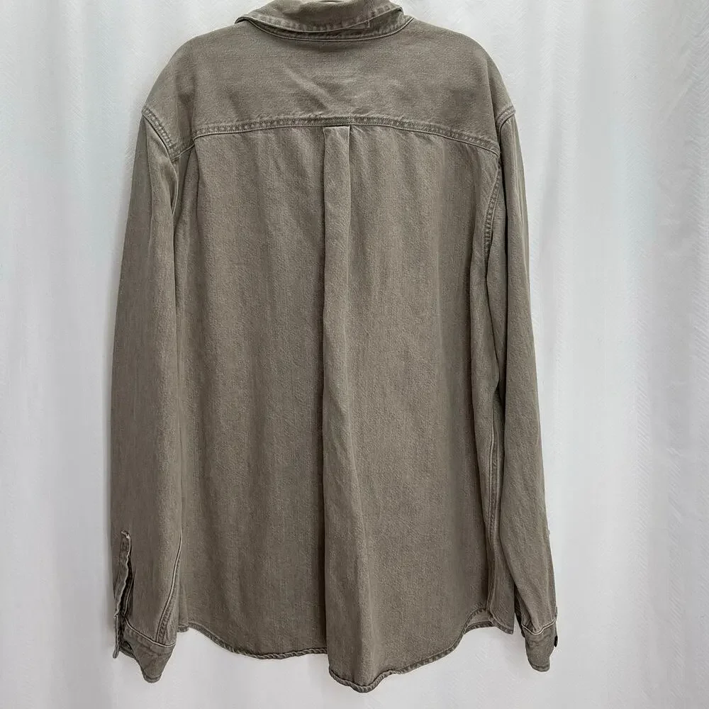 Banana Republic men’s denim shacket shirt jacket gray XXLT button up spring ‘26
